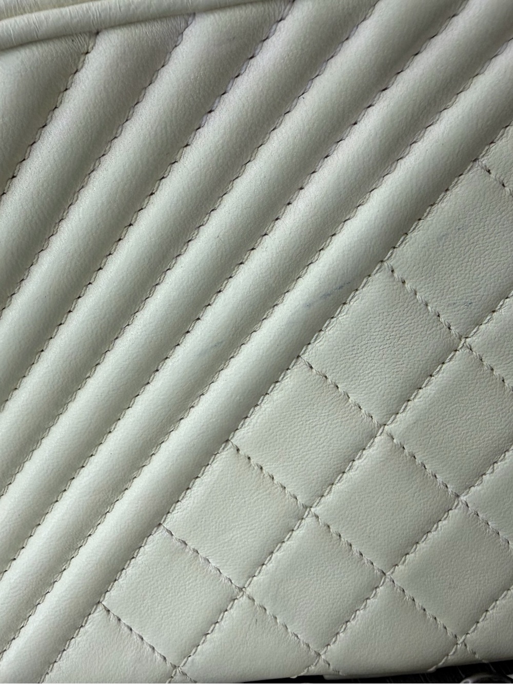Chanel Cream Quilted Crossbody Bag with Chain Strap - Picture 15 of 16